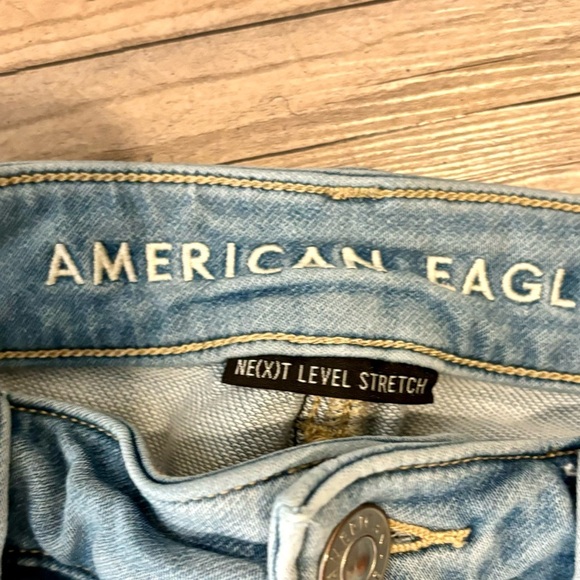 American Eagle Distressed Stretch Denim Blue Jean Jegging Size 06 - Picture 2 of 8
